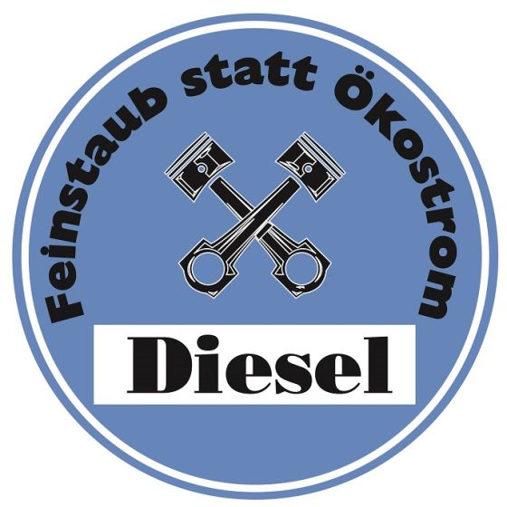 Diesel Aufkleber blaue Umweltplakette